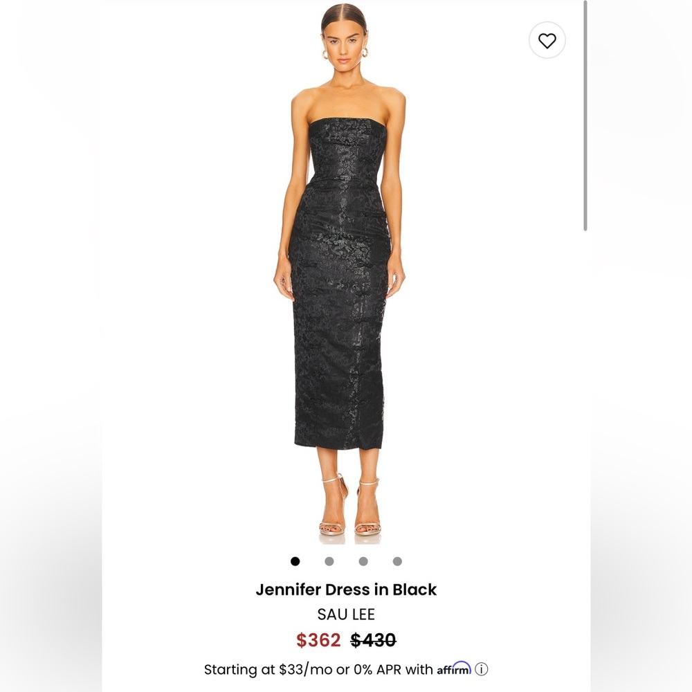 Sau Lee Jennifer Strapless Black Dress
